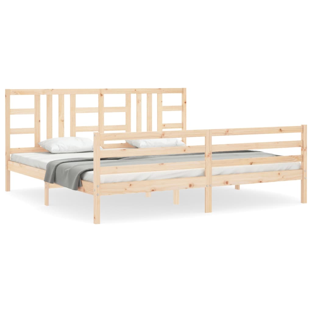 Cadre de lit sans matelas 200x200 cm bois massif - XIOS