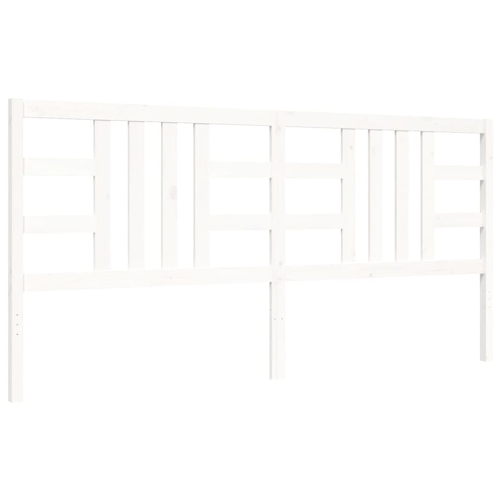 Cadre de lit sans matelas blanc 200x200 cm bois massif - XIOS