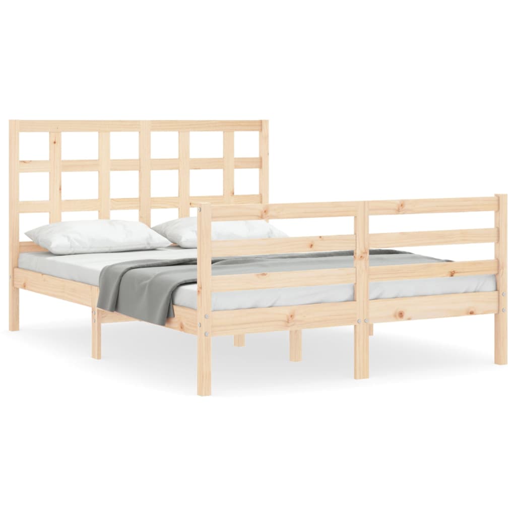 Cadre de lit sans matelas 140x190 cm bois massif - XIOS