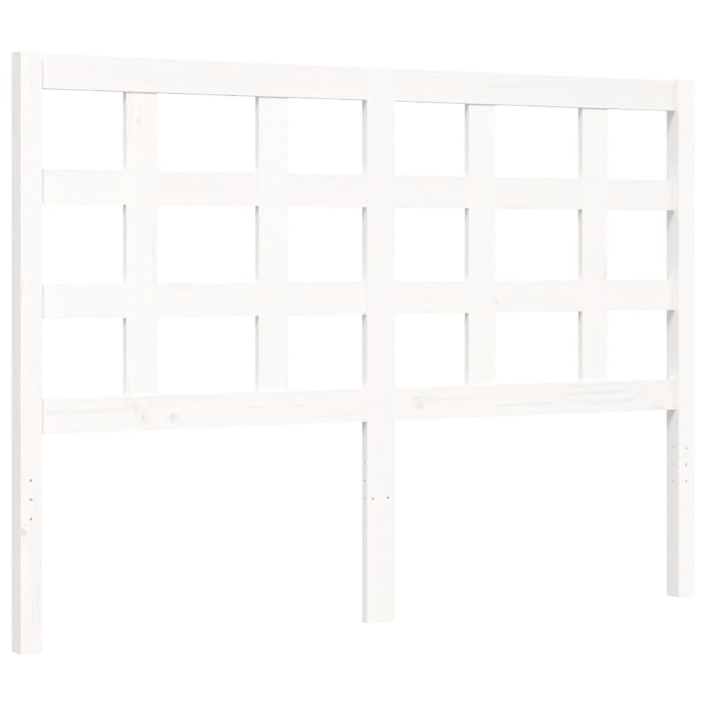 Cadre de lit sans matelas blanc 140x190 cm bois massif - XIOS