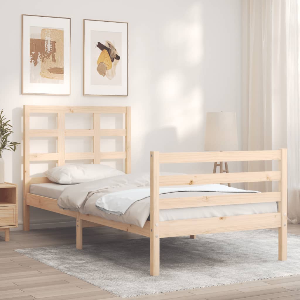 Cadre de lit sans matelas 90x200 cm bois massif - XIOS