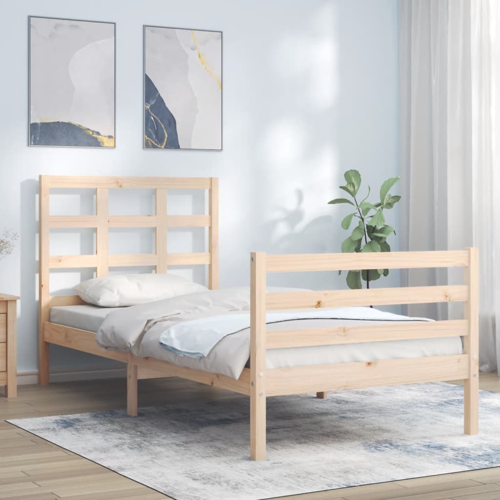 Cadre de lit sans matelas 90x200 cm bois massif - XIOS