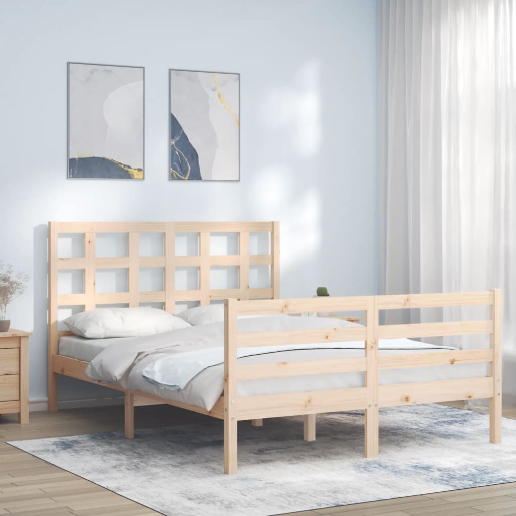 Cadre de lit sans matelas 120x200 cm bois massif - XIOS