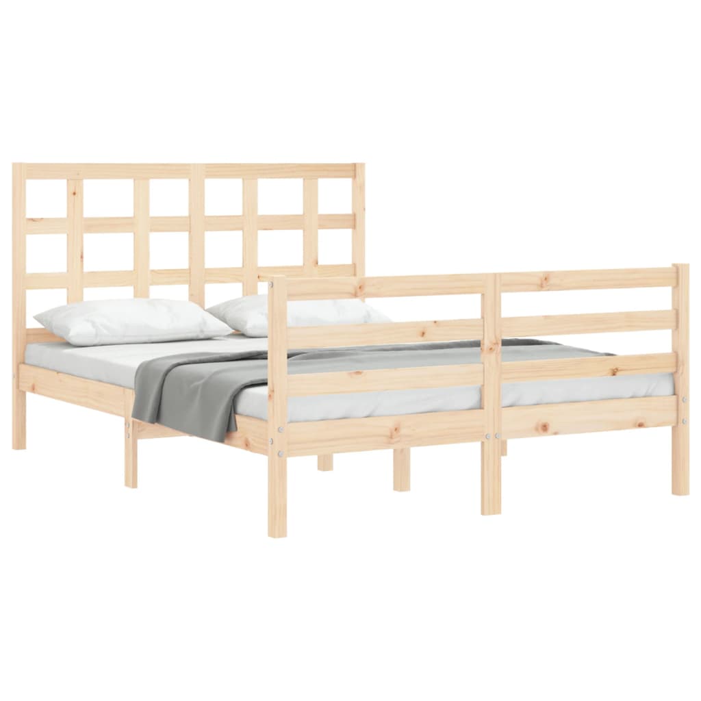 Cadre de lit sans matelas 140x200 cm bois massif - XIOS