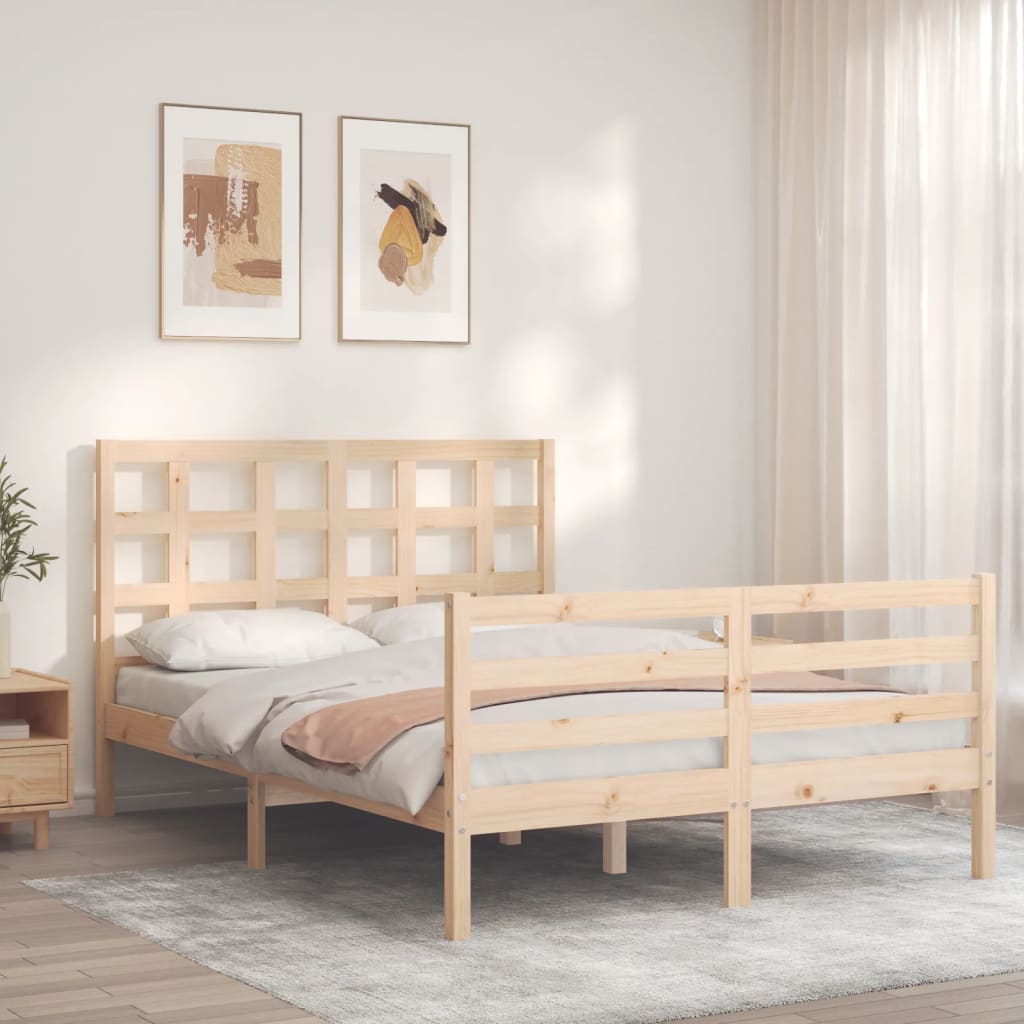 Cadre de lit sans matelas 140x200 cm bois massif - XIOS