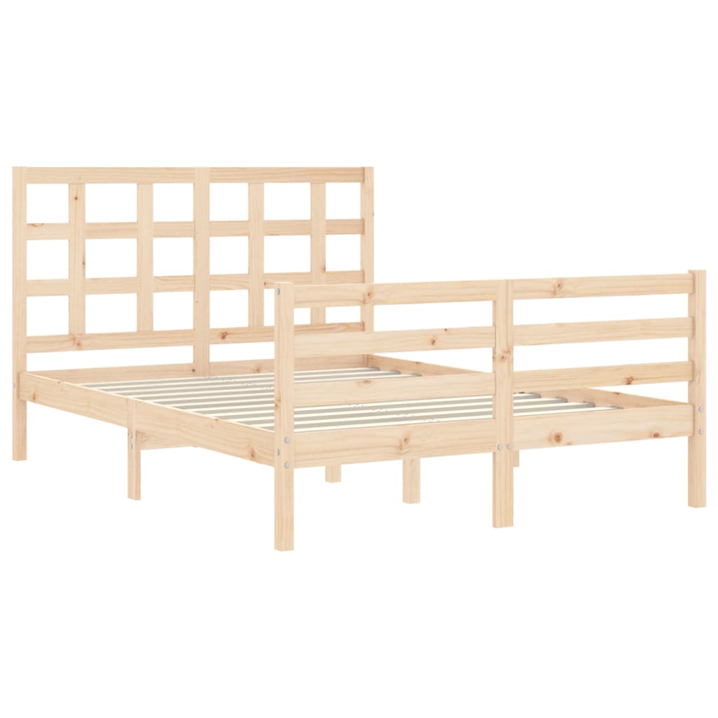 Cadre de lit sans matelas 140x200 cm bois massif - XIOS
