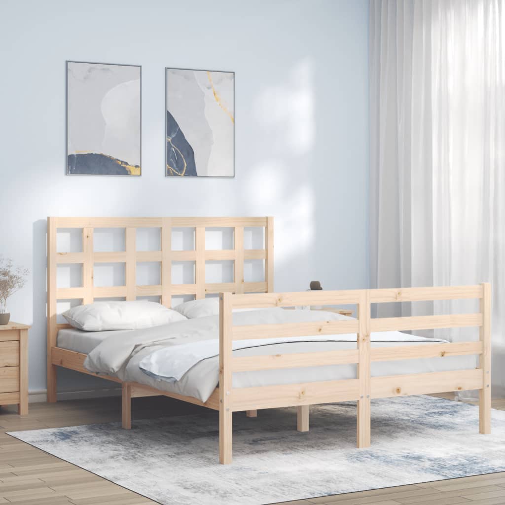 Cadre de lit sans matelas 140x200 cm bois massif - XIOS