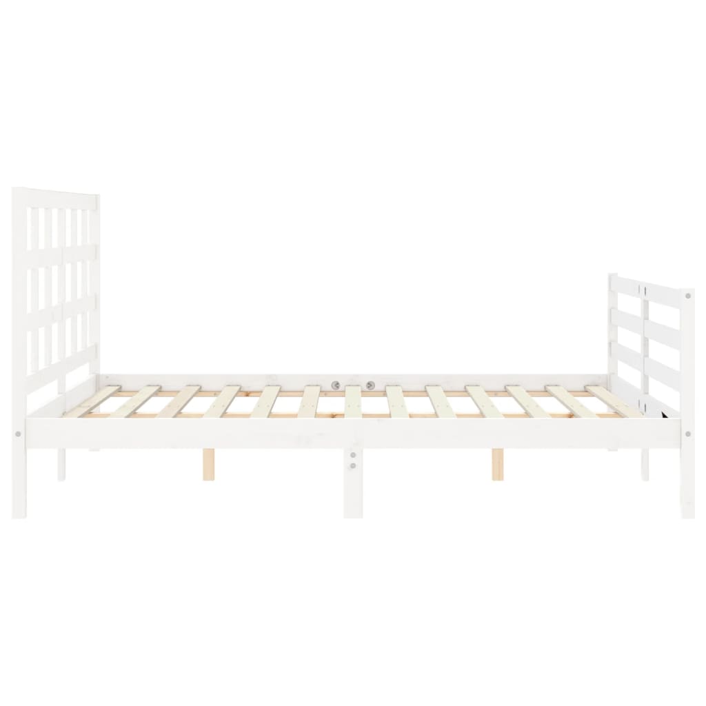 Cadre de lit sans matelas blanc bois de pin massif - XIOS