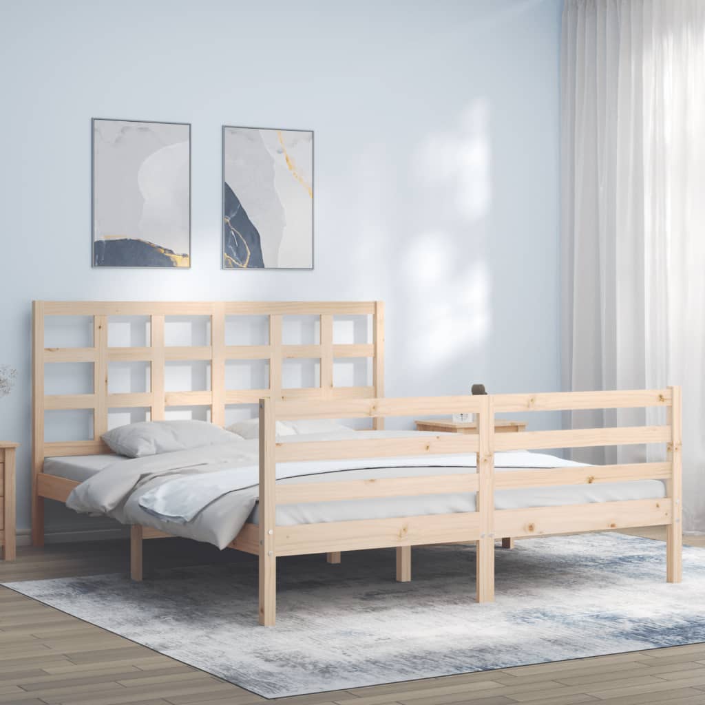Cadre de lit sans matelas 160x200 cm bois massif - XIOS