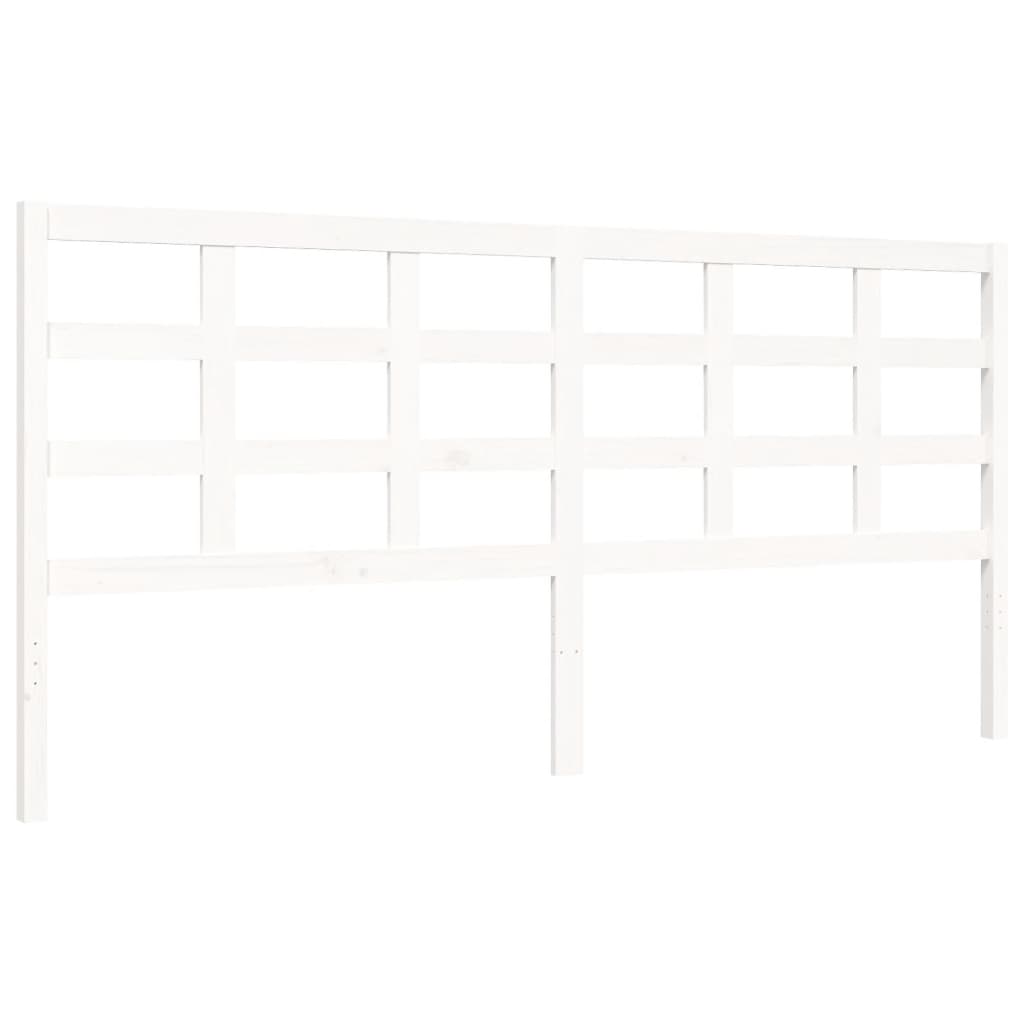 Cadre de lit sans matelas blanc 200x200 cm bois massif - XIOS