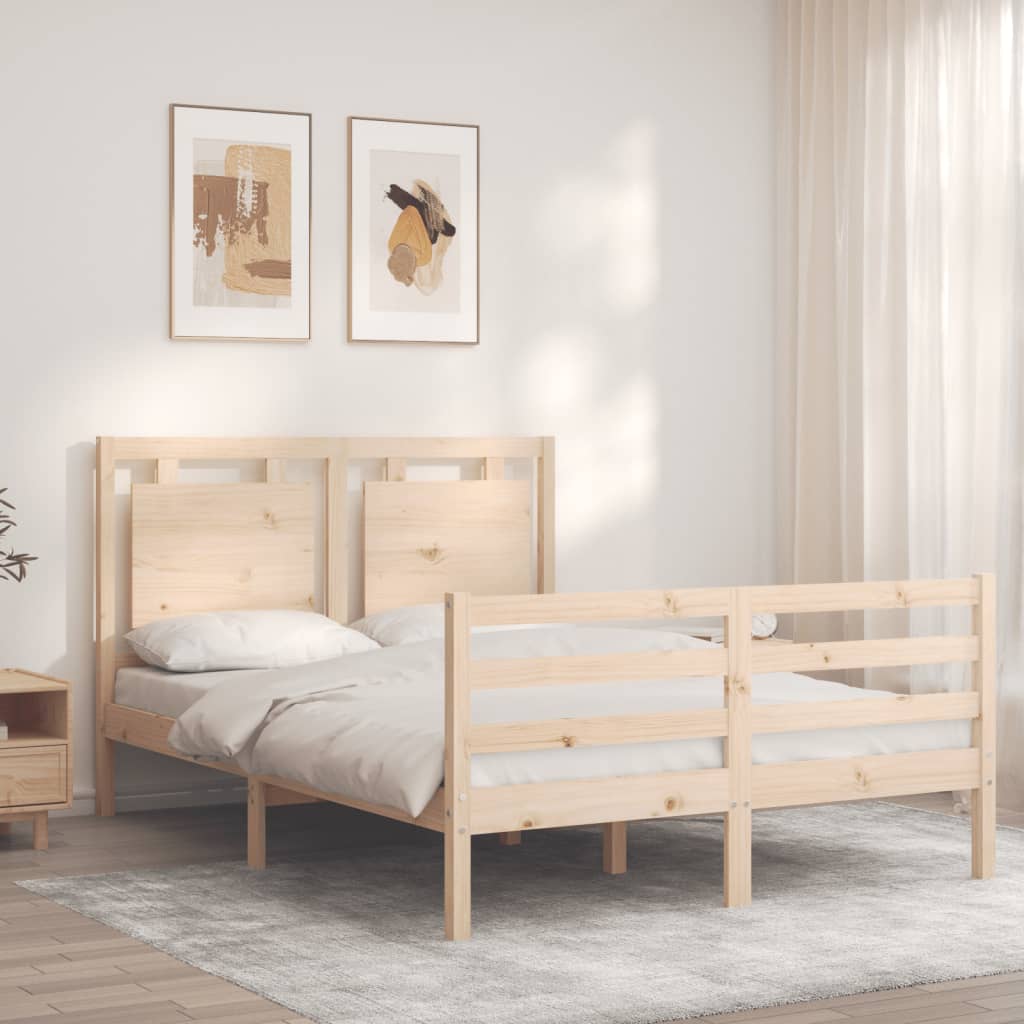 Cadre de lit sans matelas 140x190 cm bois massif - XIOS