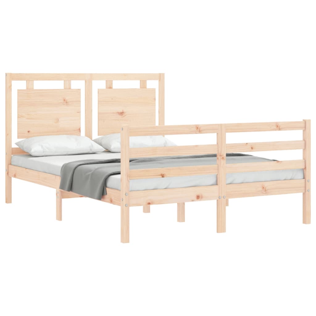 Cadre de lit sans matelas 140x190 cm bois massif - XIOS