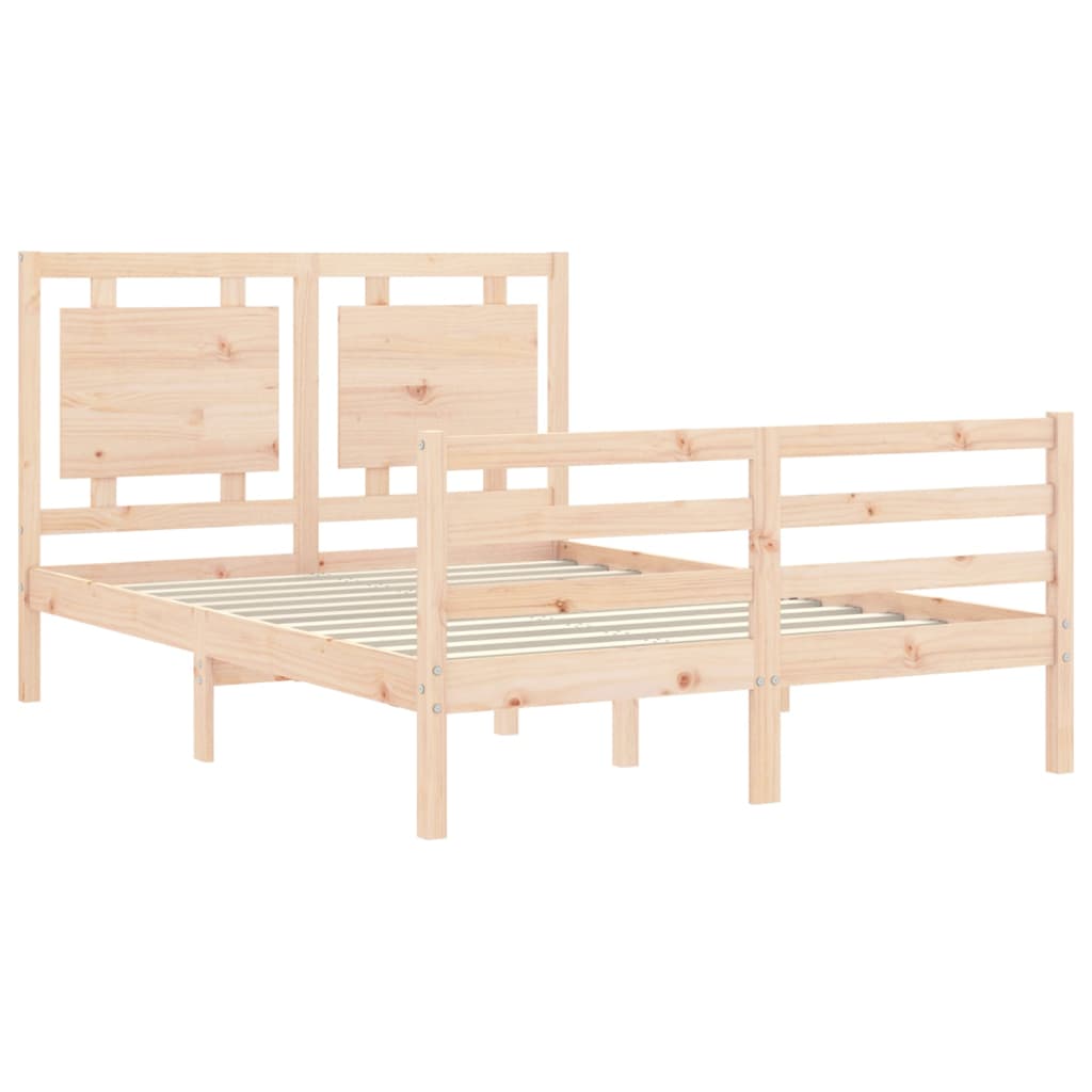 Cadre de lit sans matelas 140x190 cm bois massif - XIOS