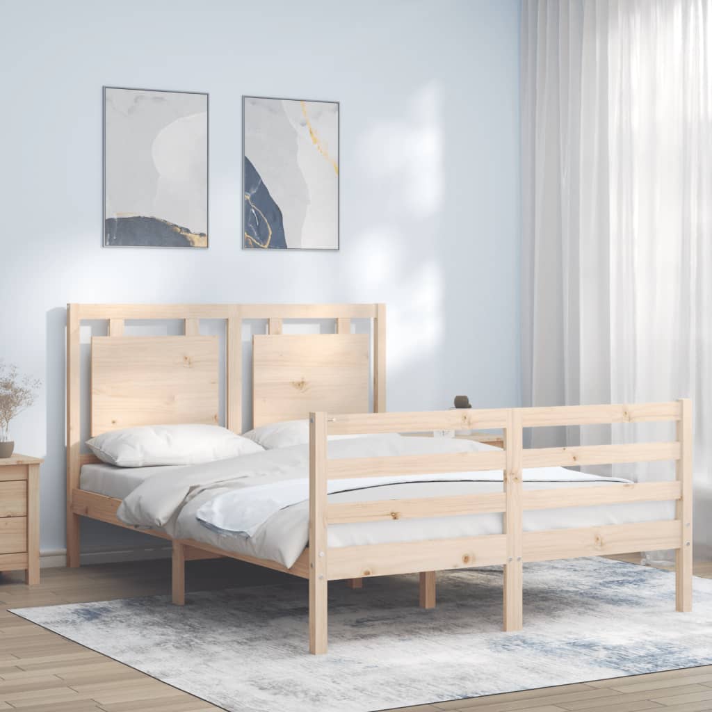 Cadre de lit sans matelas 140x190 cm bois massif - XIOS