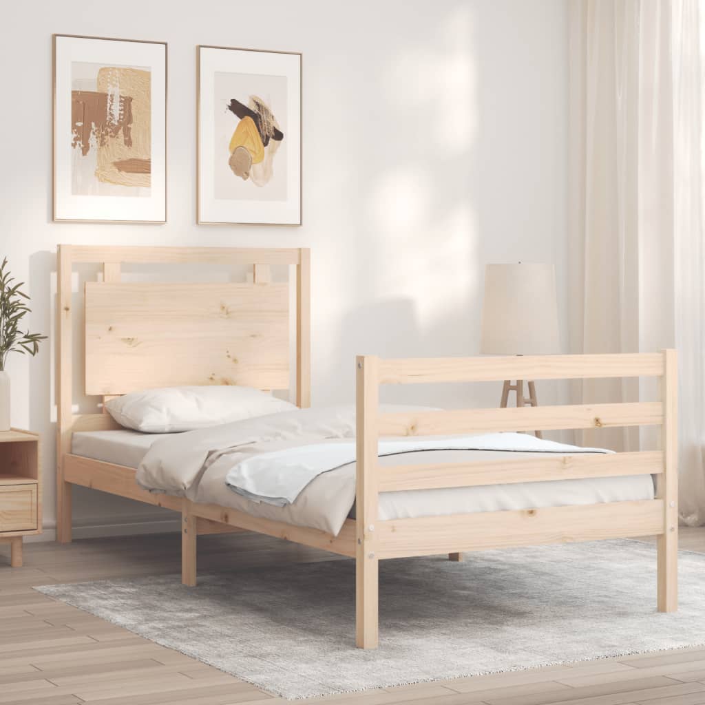 Cadre de lit sans matelas 100x200 cm bois massif - XIOS