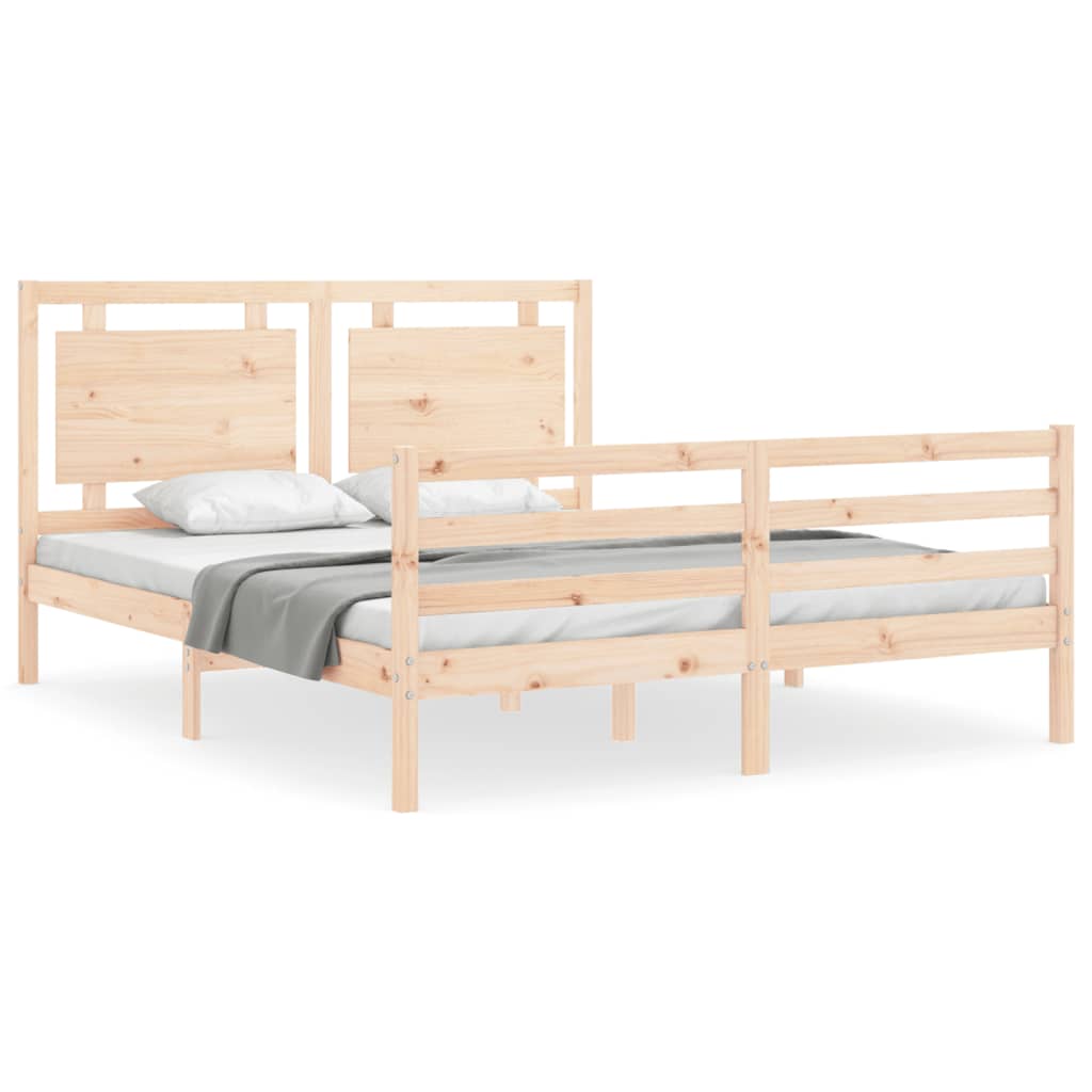 Cadre de lit sans matelas 160x200 cm bois massif - XIOS