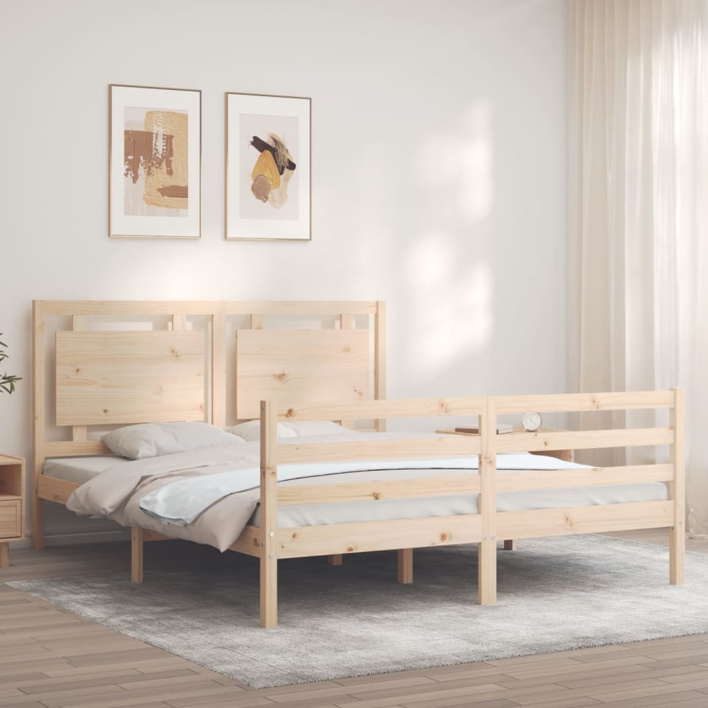 Cadre de lit sans matelas 160x200 cm bois massif - XIOS