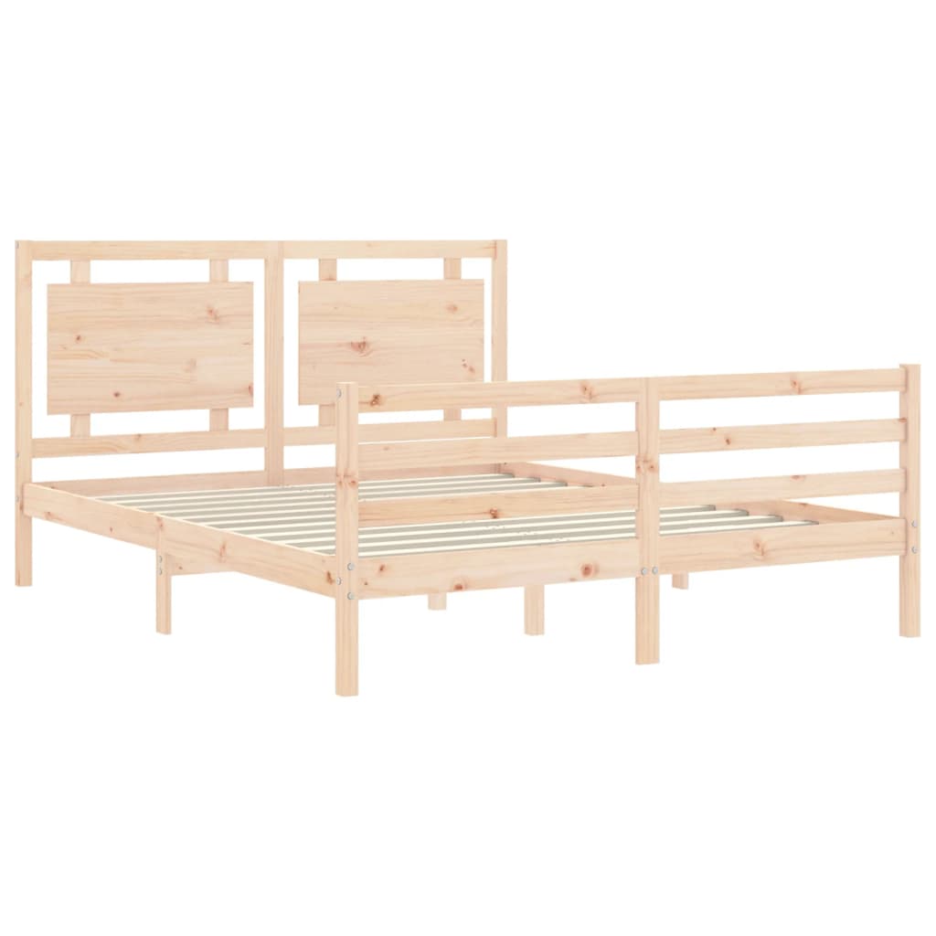 Cadre de lit sans matelas 160x200 cm bois massif - XIOS