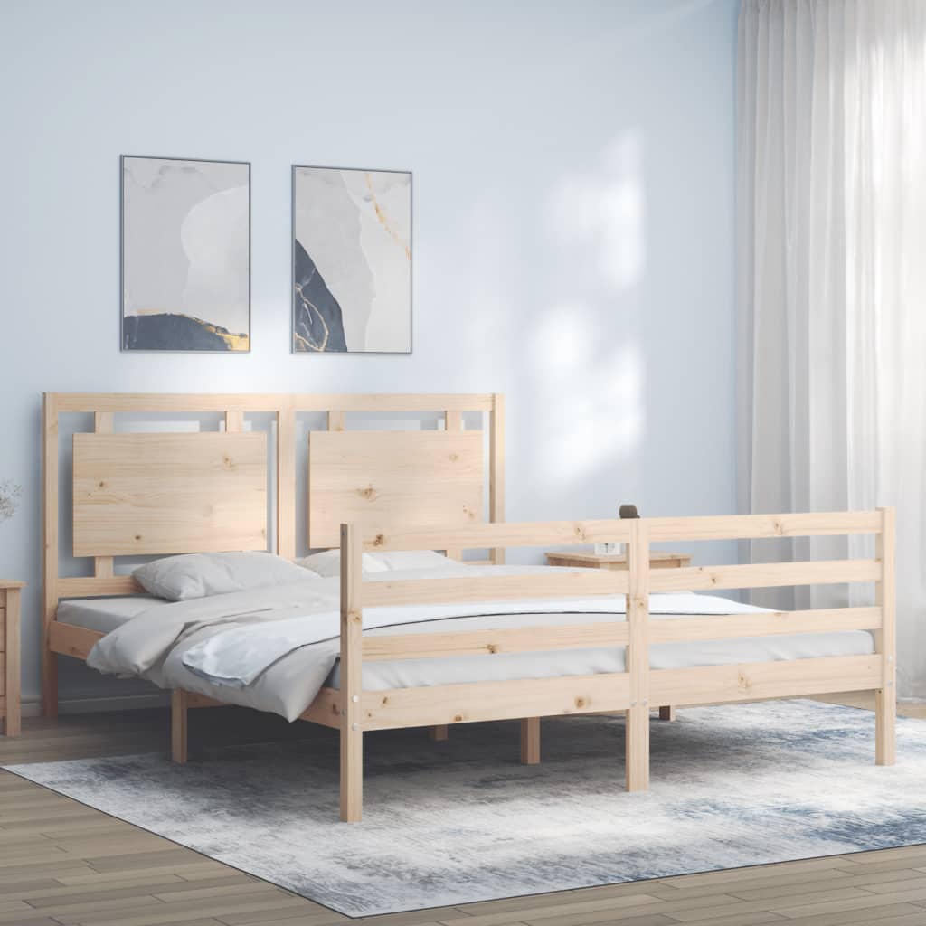Cadre de lit sans matelas 160x200 cm bois massif - XIOS