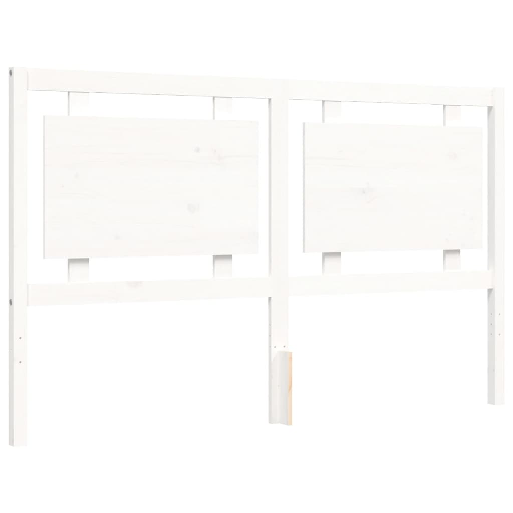 Cadre de lit sans matelas blanc 160x200 cm bois massif - XIOS