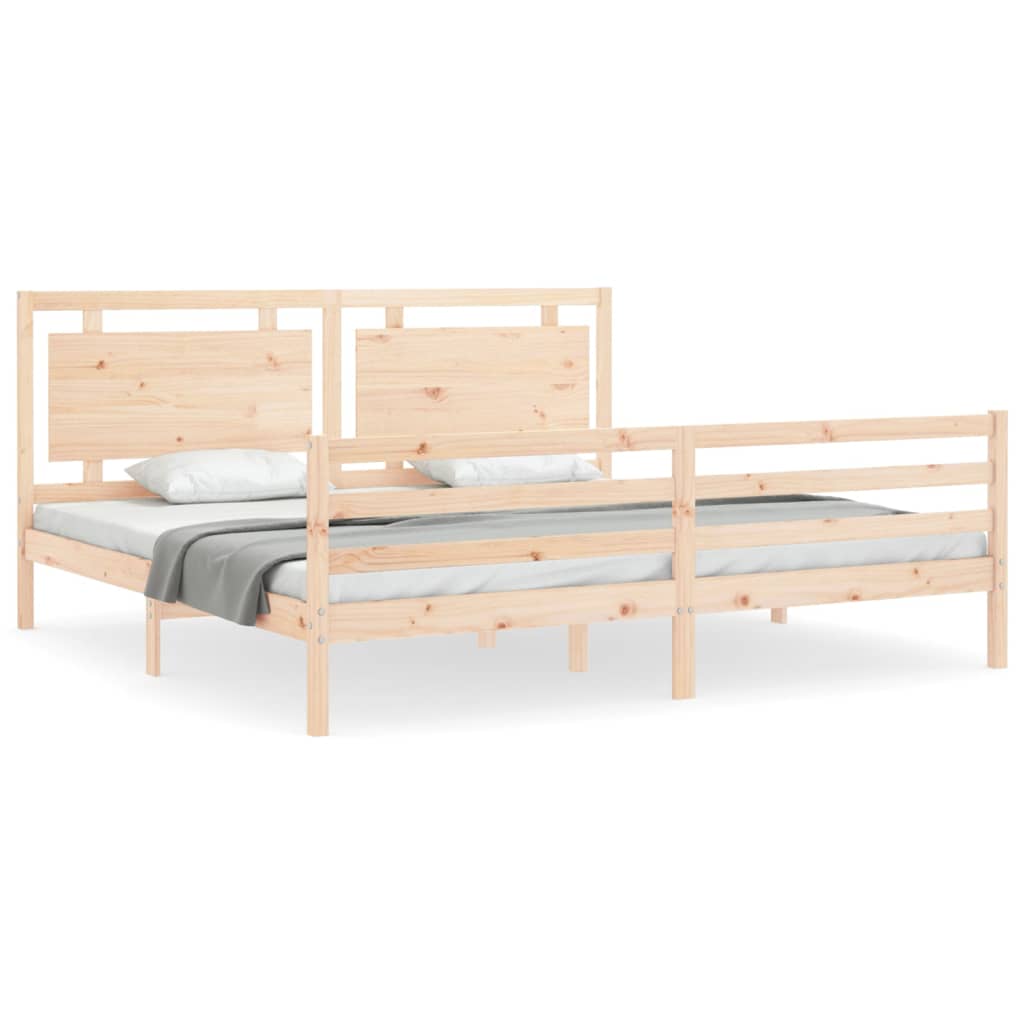 Cadre de lit sans matelas 200x200 cm bois massif - XIOS