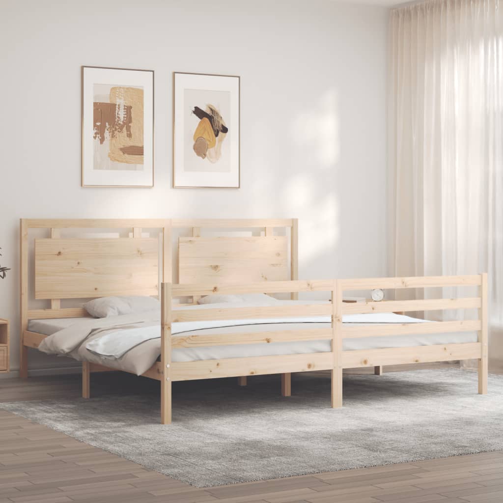 Cadre de lit sans matelas 200x200 cm bois massif - XIOS