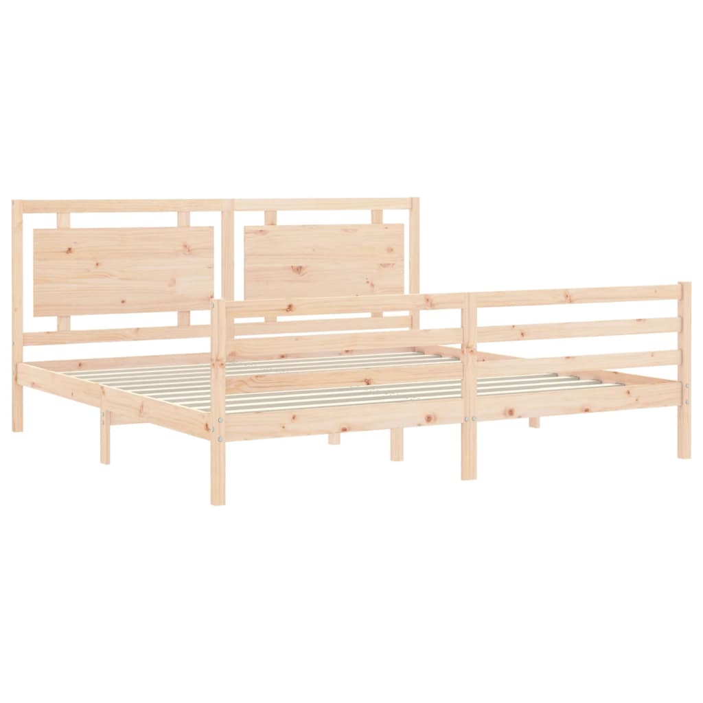 Cadre de lit sans matelas 200x200 cm bois massif - XIOS