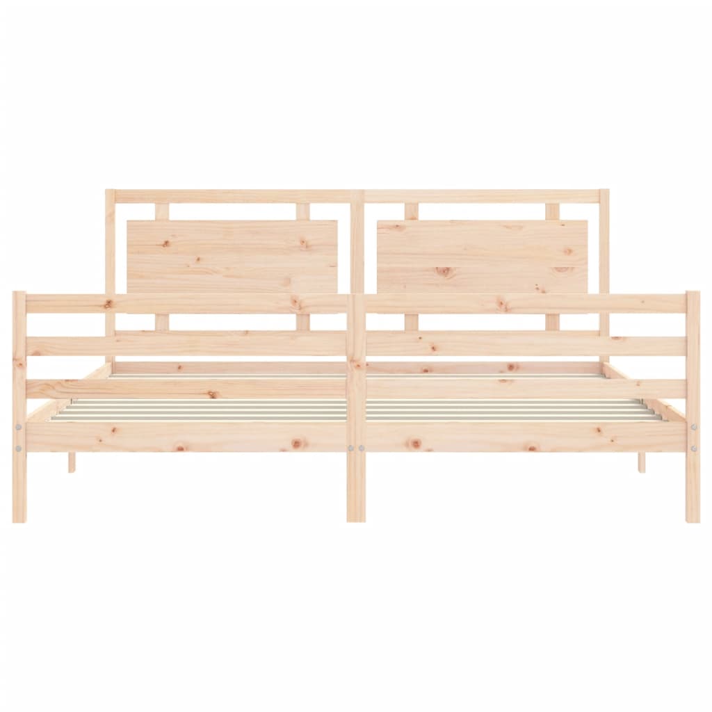 Cadre de lit sans matelas 200x200 cm bois massif - XIOS