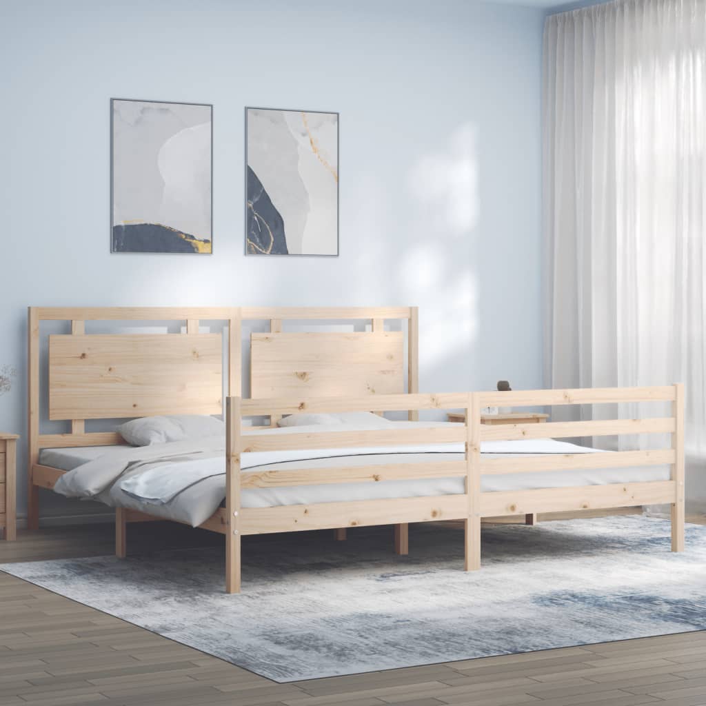 Cadre de lit sans matelas 200x200 cm bois massif - XIOS