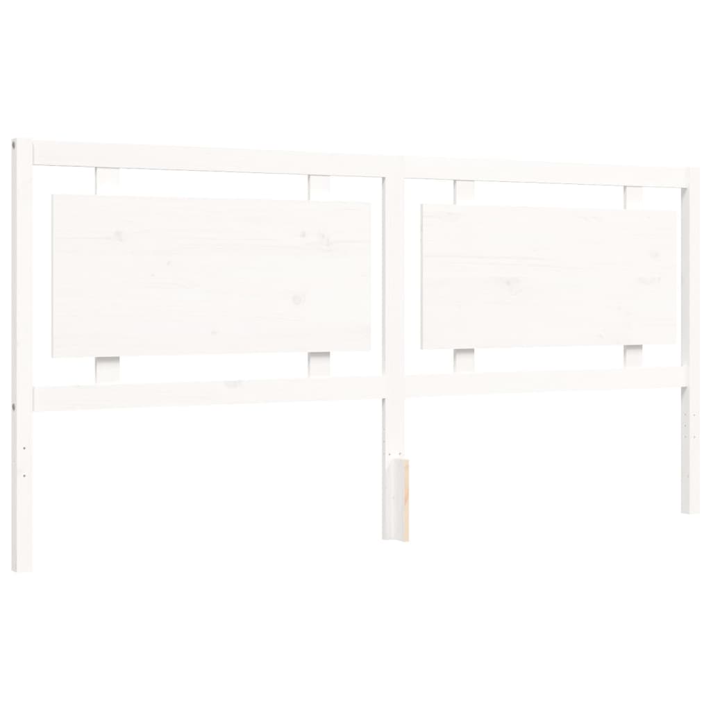 Cadre de lit sans matelas blanc 200x200 cm bois massif - XIOS