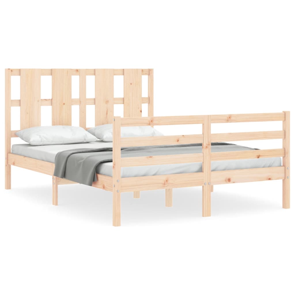 Cadre de lit sans matelas 140x190 cm bois massif - XIOS