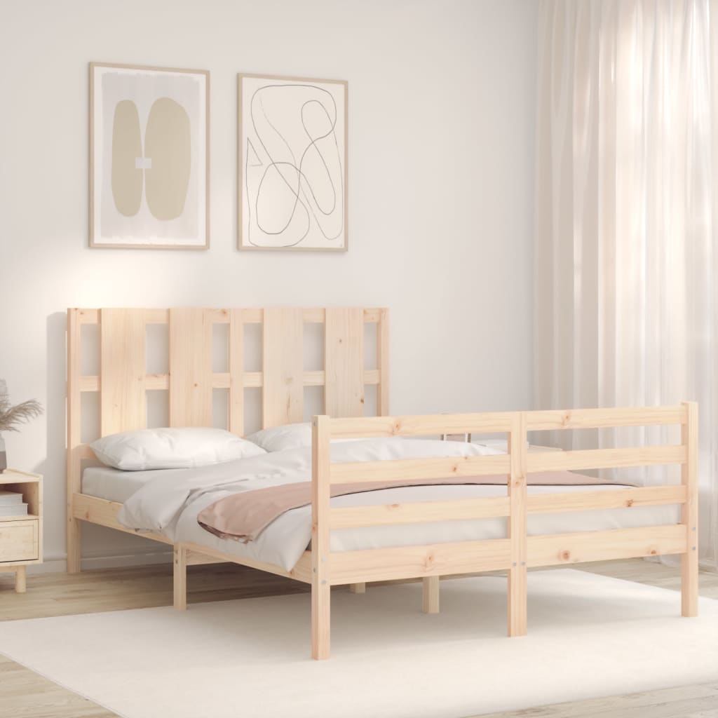 Cadre de lit sans matelas 140x190 cm bois massif - XIOS