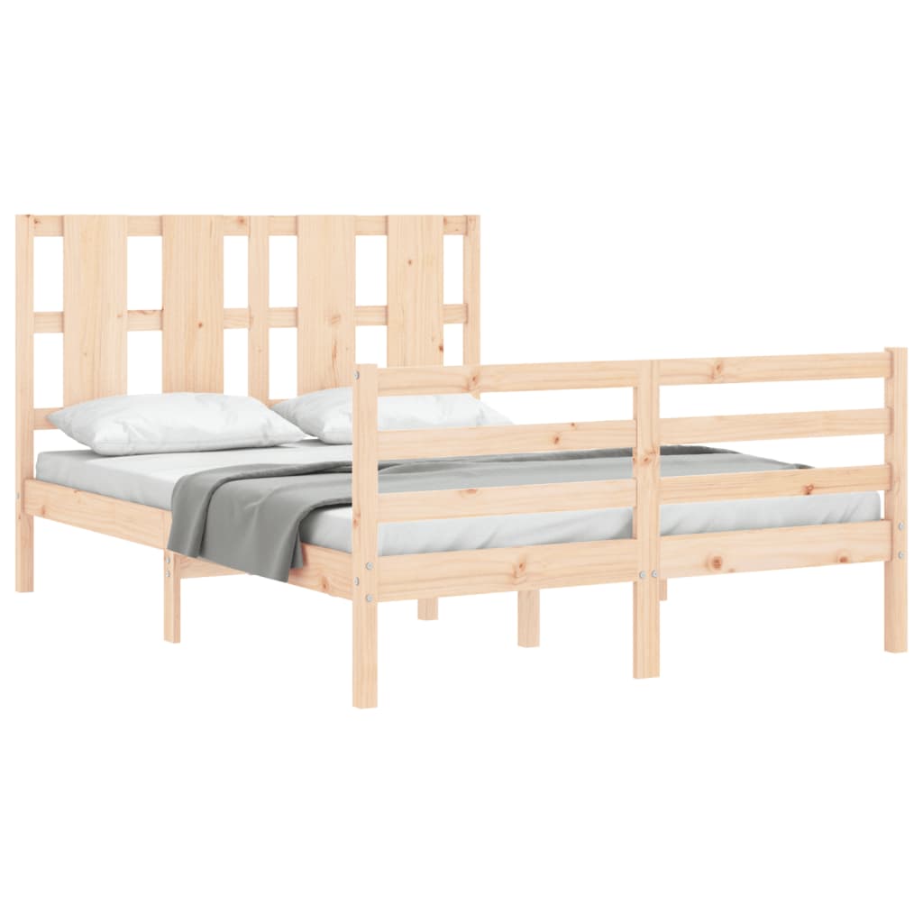Cadre de lit sans matelas 140x190 cm bois massif - XIOS