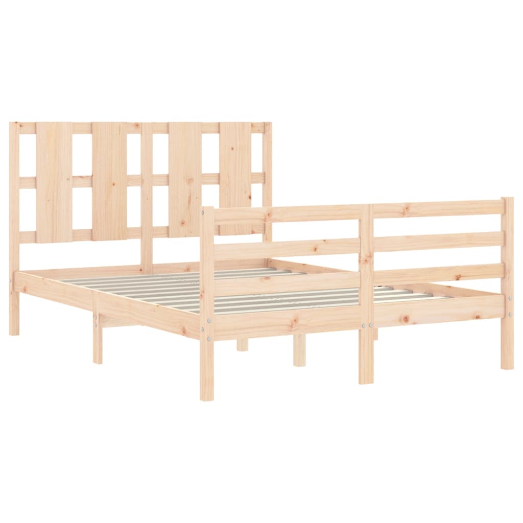 Cadre de lit sans matelas 140x190 cm bois massif - XIOS