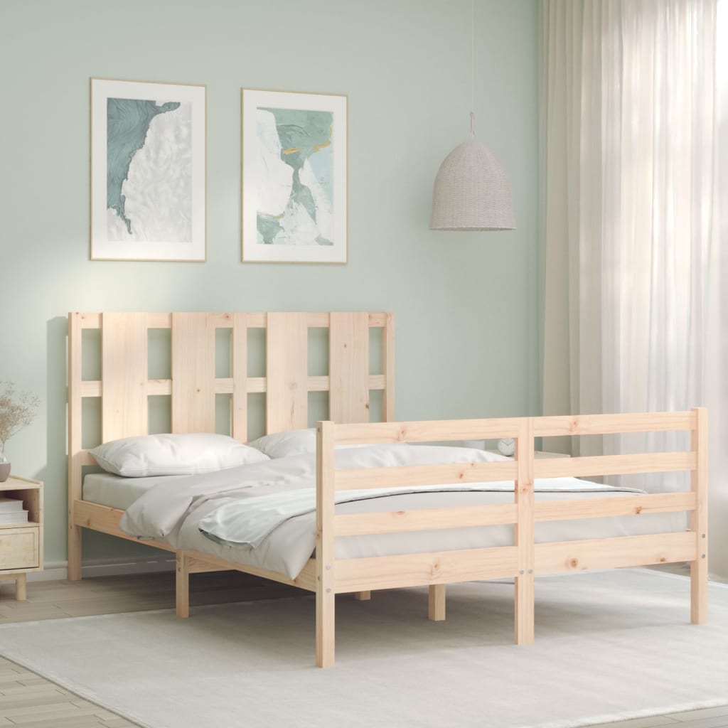 Cadre de lit sans matelas 140x190 cm bois massif - XIOS