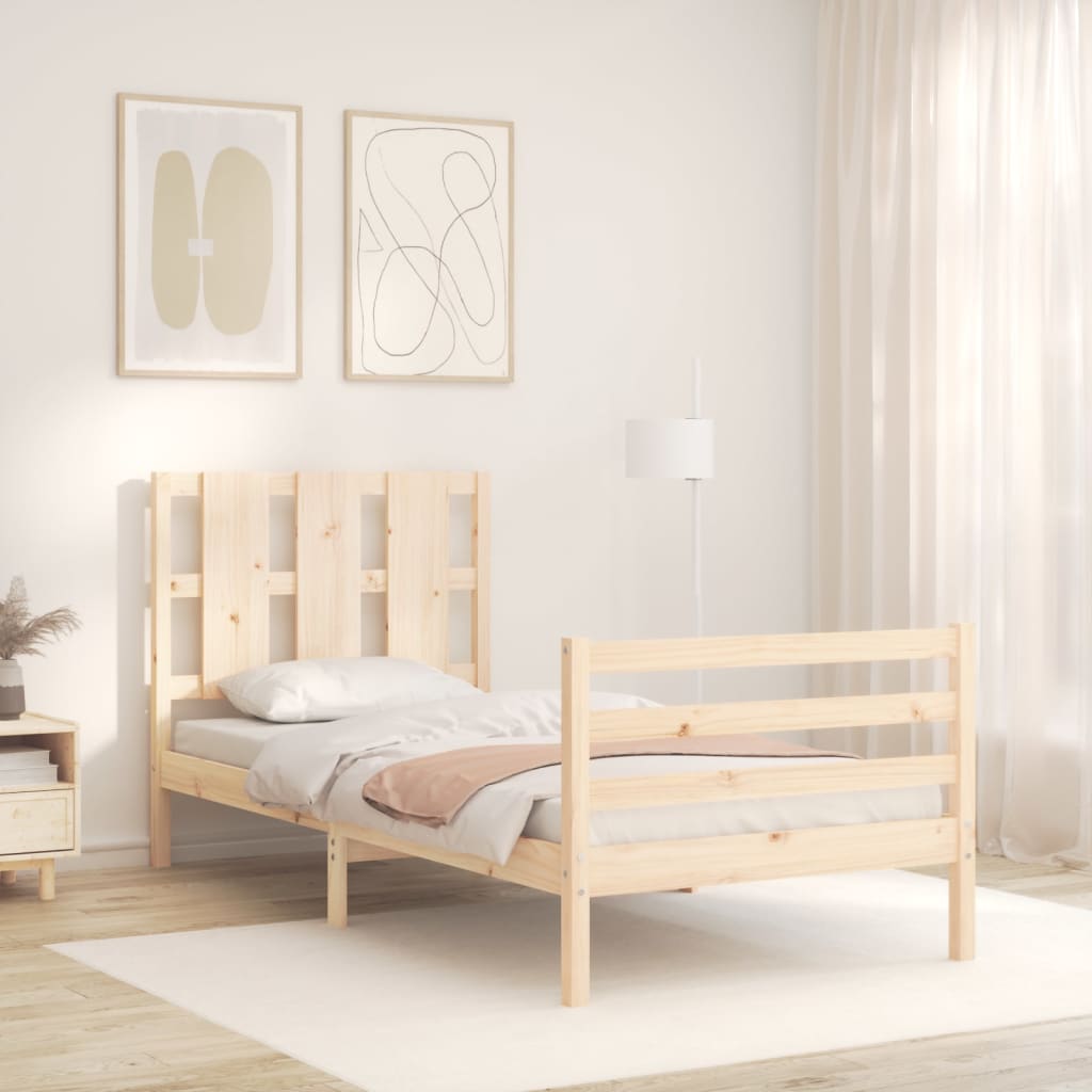 Cadre de lit sans matelas 90x200 cm bois massif - XIOS