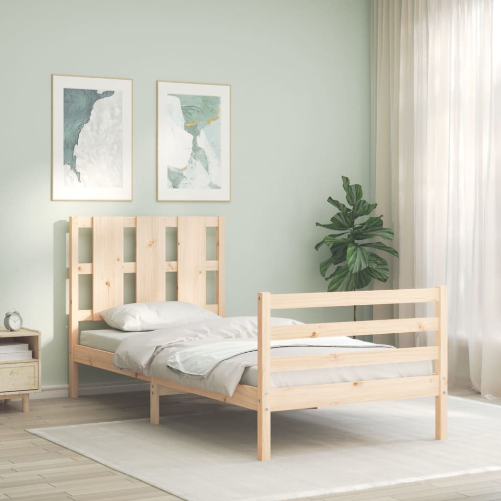 Cadre de lit sans matelas 90x200 cm bois massif - XIOS
