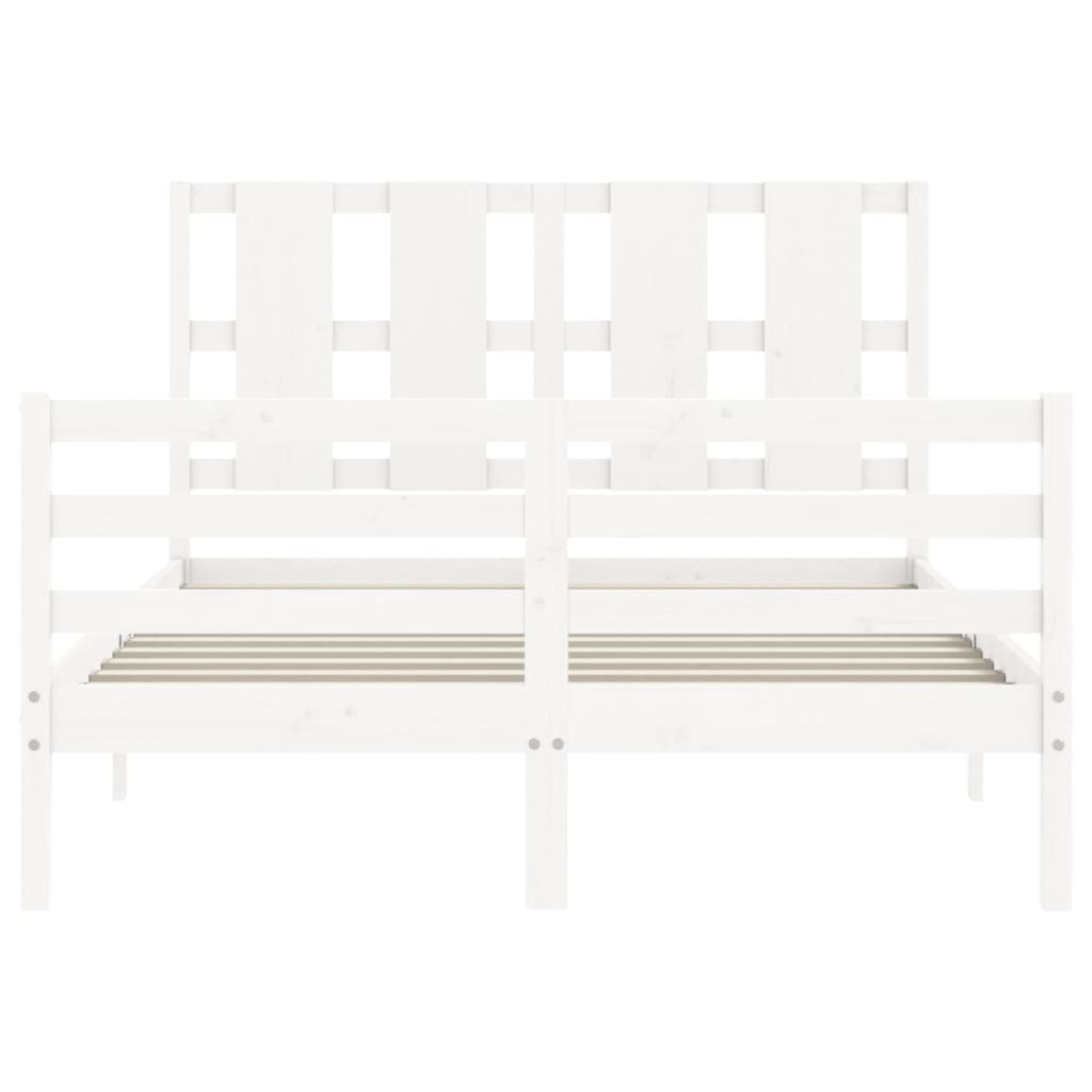 Cadre de lit sans matelas blanc 120x200 cm bois massif - XIOS