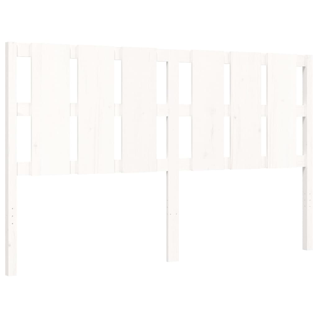 Cadre de lit sans matelas blanc 160x200 cm bois massif - XIOS