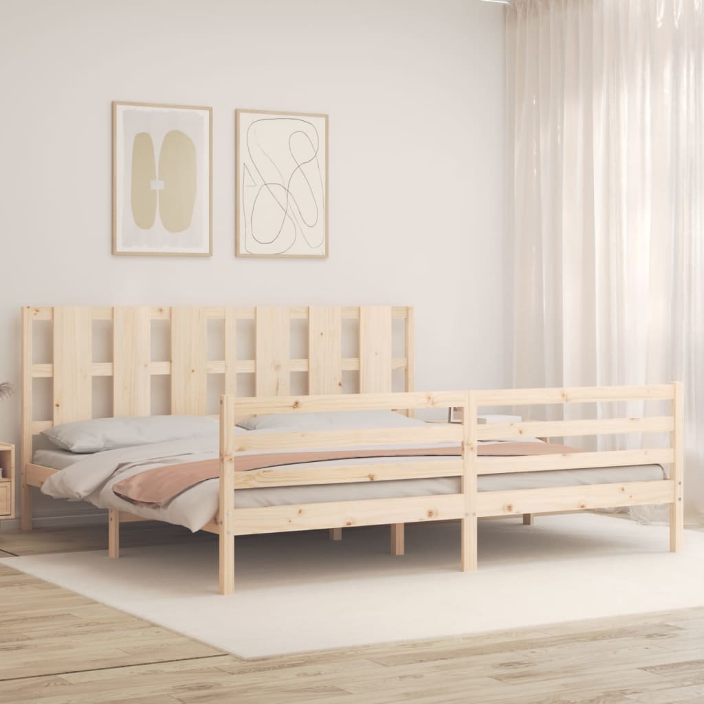 Cadre de lit sans matelas 200x200 cm bois massif - XIOS