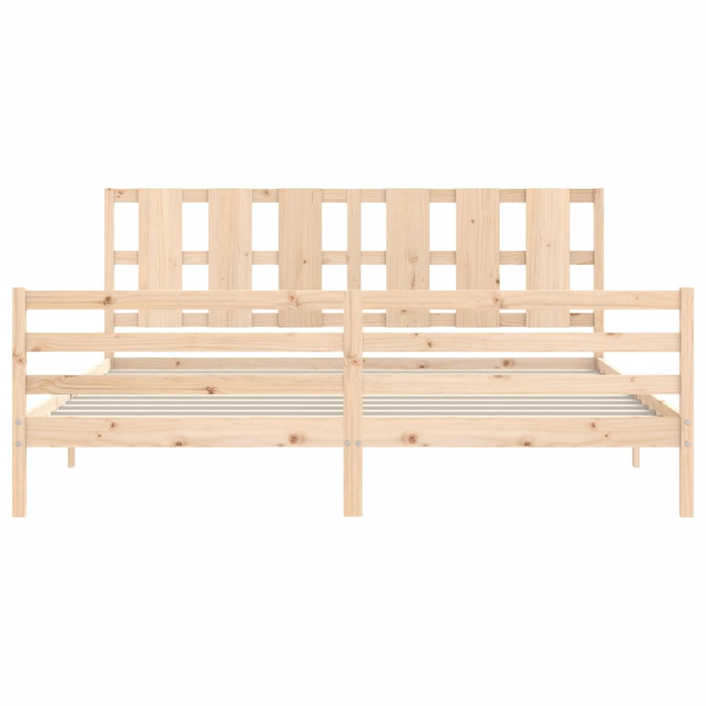 Cadre de lit sans matelas 200x200 cm bois massif - XIOS