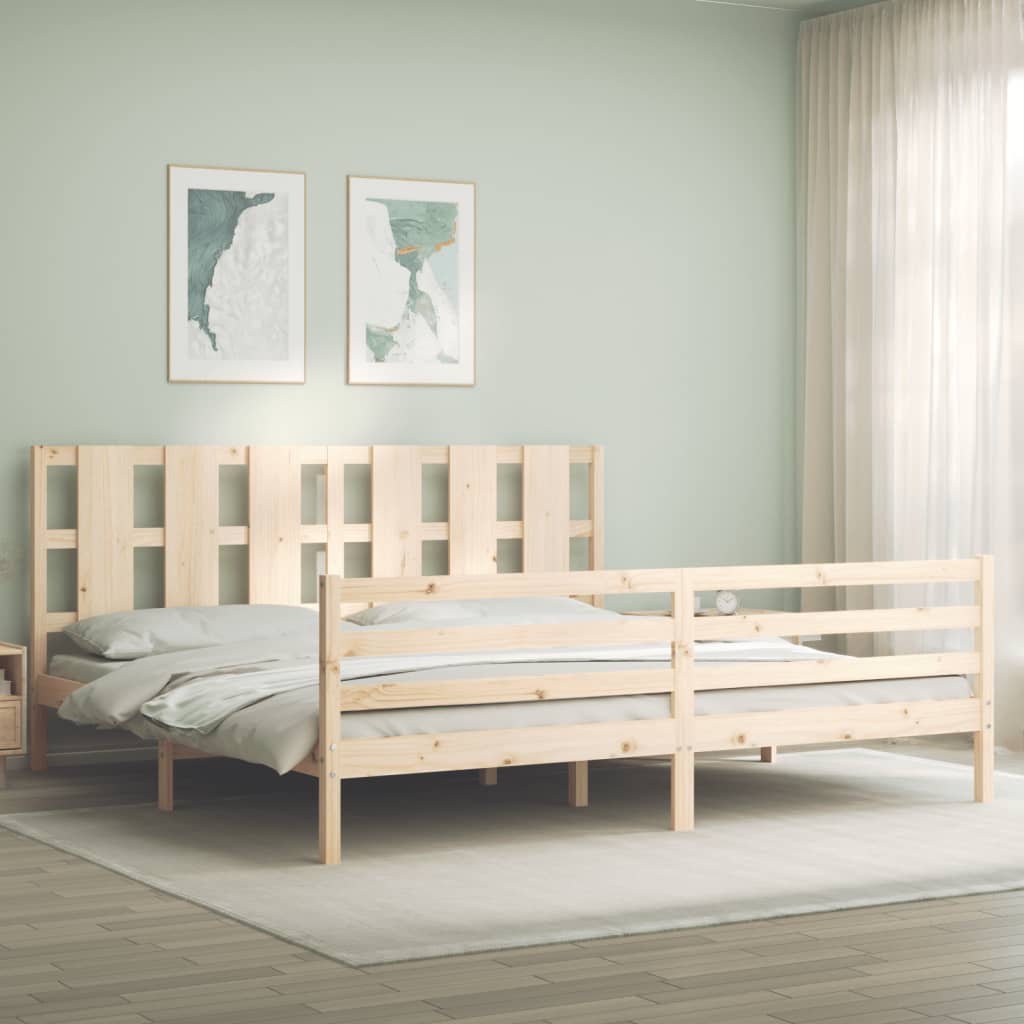 Cadre de lit sans matelas 200x200 cm bois massif - XIOS