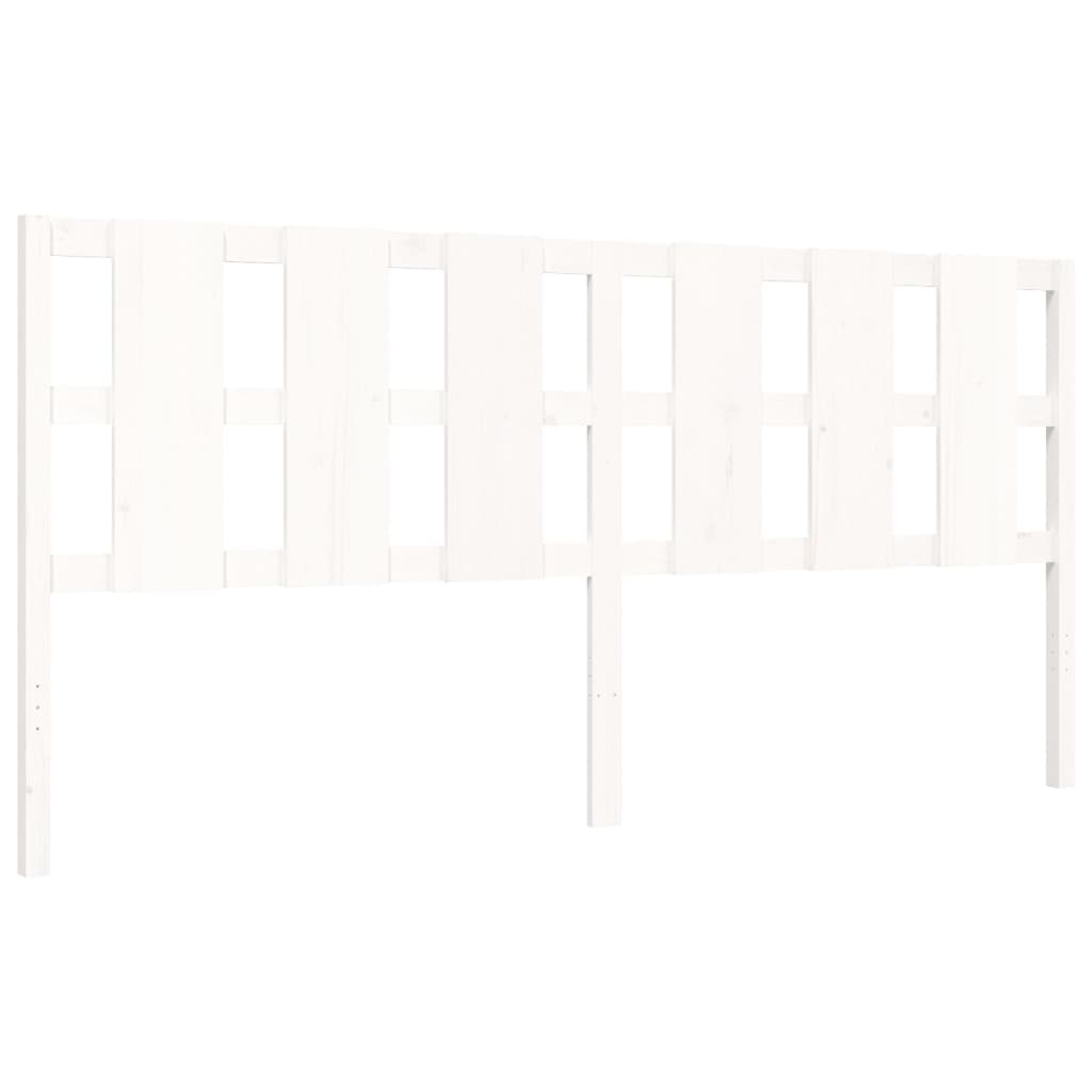 Cadre de lit sans matelas blanc 200x200 cm bois massif - XIOS