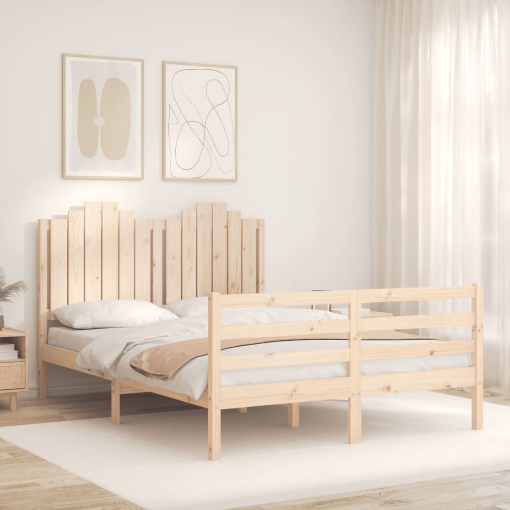 Cadre de lit sans matelas 140x190 cm bois massif - XIOS