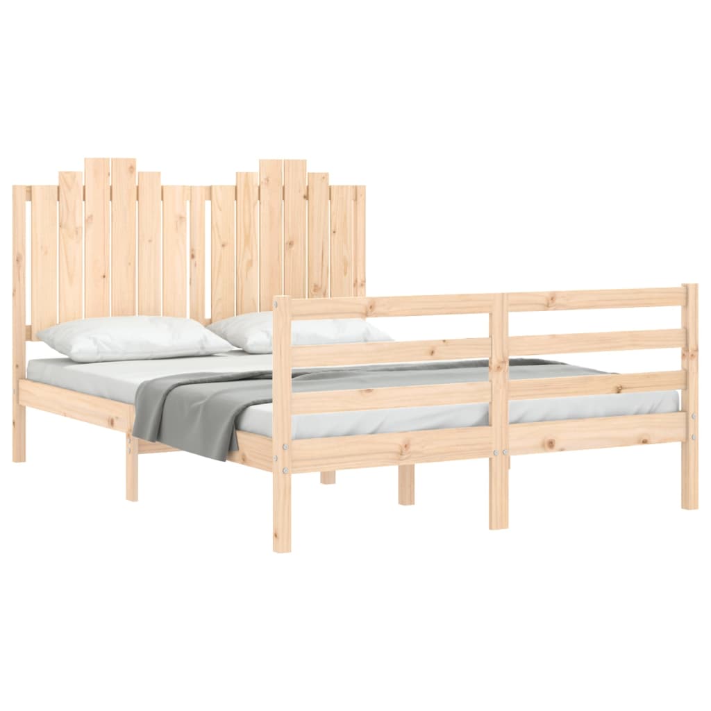 Cadre de lit sans matelas 140x190 cm bois massif - XIOS