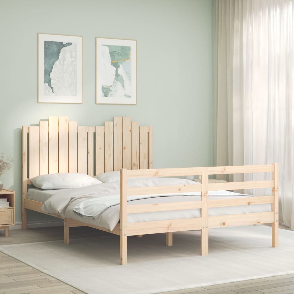 Cadre de lit sans matelas 140x190 cm bois massif - XIOS