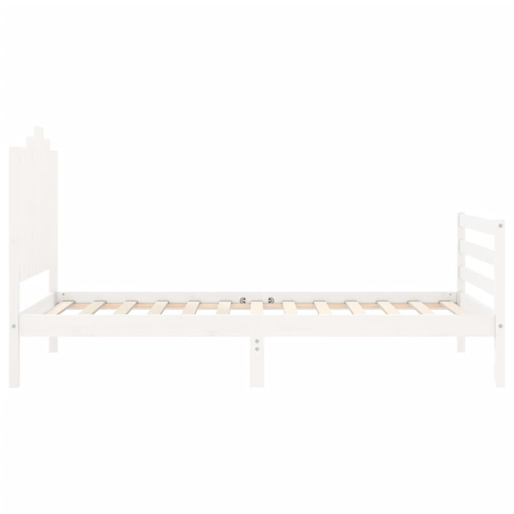 Cadre de lit sans matelas blanc 100x200 cm bois massif - XIOS