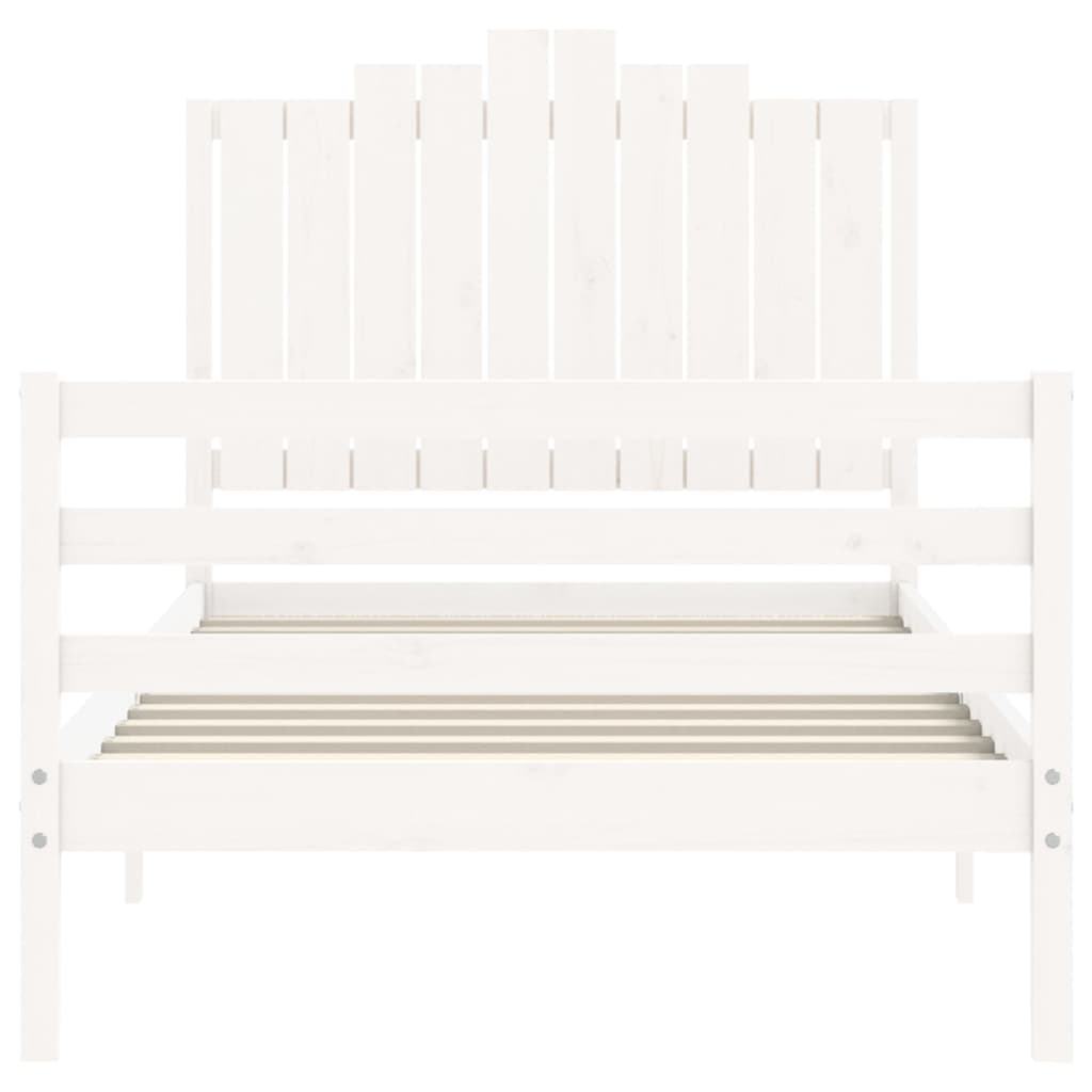 Cadre de lit sans matelas blanc 100x200 cm bois massif - XIOS