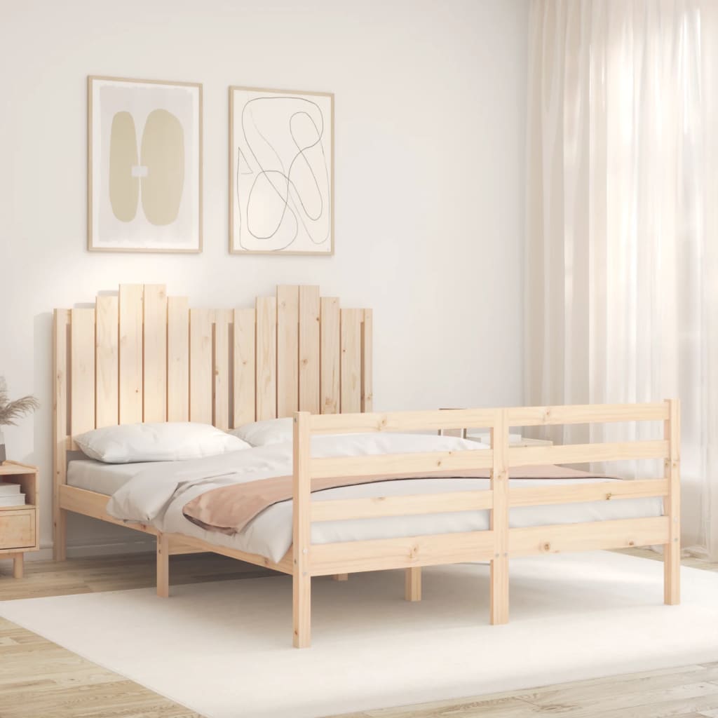 Cadre de lit sans matelas 140x200 cm bois massif - XIOS