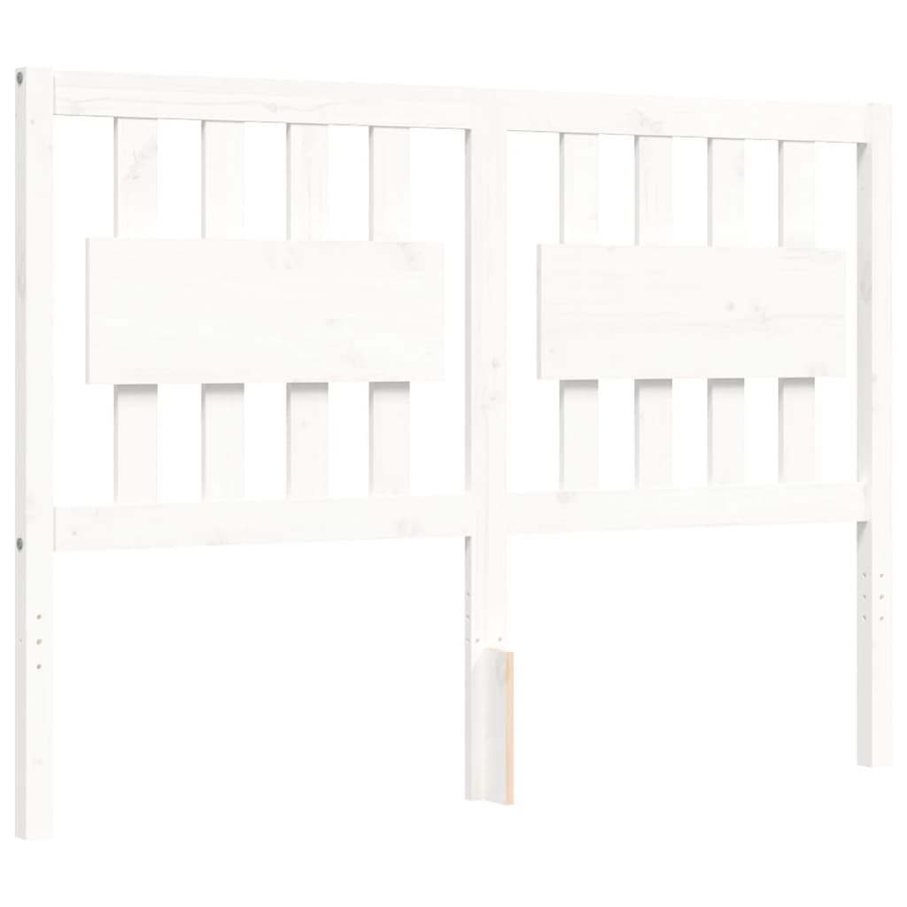 Cadre de lit sans matelas blanc 140x190 cm bois massif - XIOS